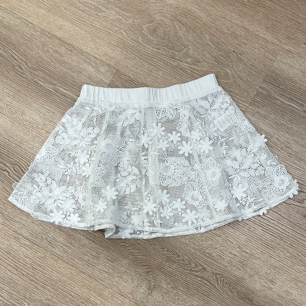 For Love And Lemons Swim Crochet Daisy Skater Skirt